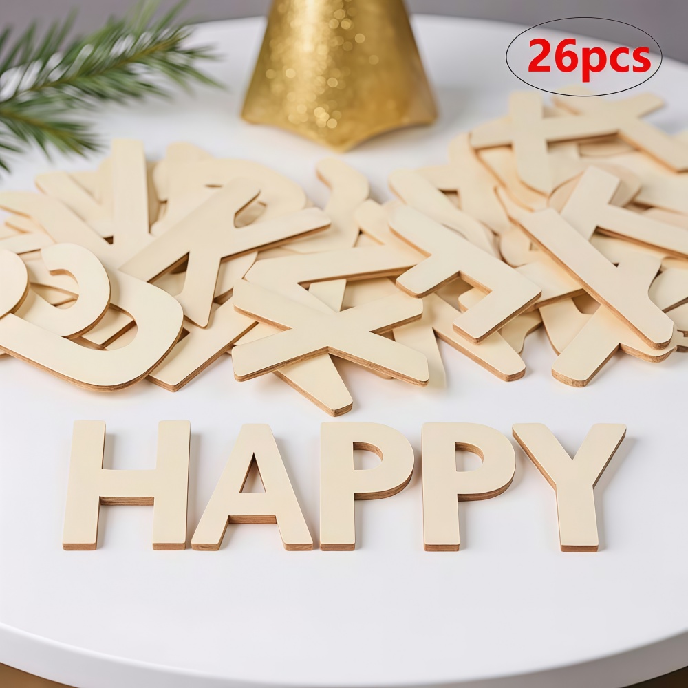 26개 디자인 가능한 나무 글자, 미완성 나무 글자,  - Oud Wood Chip 리뷰 및 가격