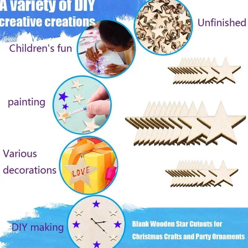 나무 별 모양 미완성 블랭크 스타 컷아웃 조각 DIY  - Oud Wood Chip 리뷰 및 가격